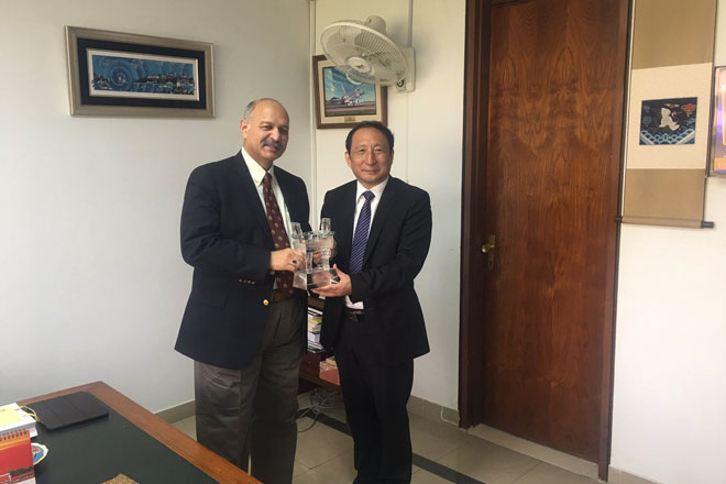 Chairman of Association of Chinese Enterprises, Li Zhizhun, calls on Senator Mushahid Hussain